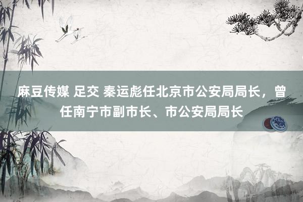 麻豆传媒 足交 秦运彪任北京市公安局局长，曾任南宁市副市长、市公安局局长
