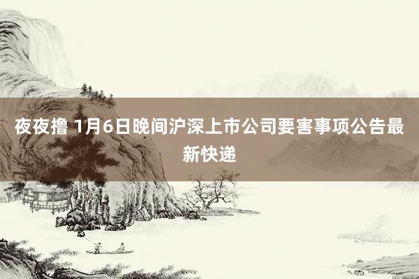 夜夜撸 1月6日晚间沪深上市公司要害事项公告最新快递