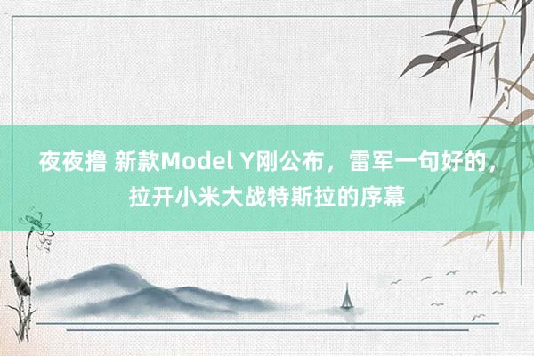 夜夜撸 新款Model Y刚公布，雷军一句好的，拉开小米大战特斯拉的序幕