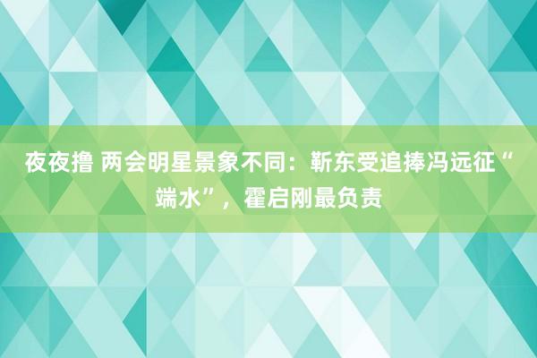 夜夜撸 两会明星景象不同：靳东受追捧冯远征“端水”，霍启刚最负责