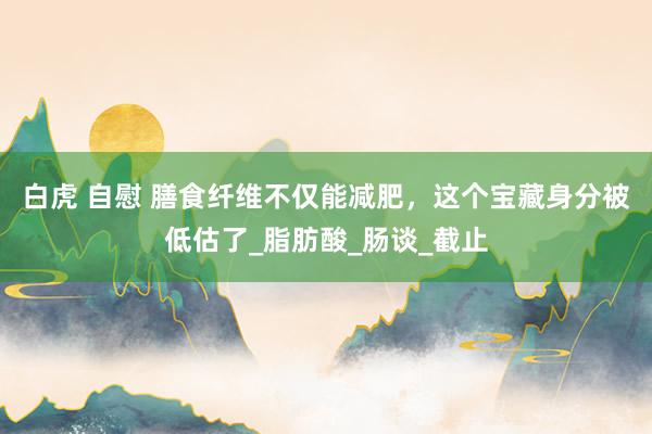 白虎 自慰 膳食纤维不仅能减肥，这个宝藏身分被低估了_脂肪酸_肠谈_截止