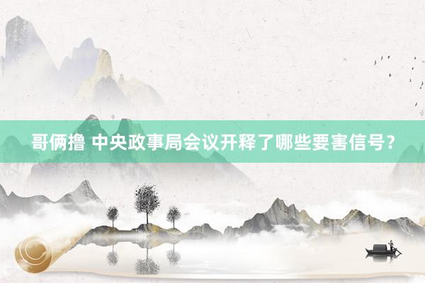 哥俩撸 中央政事局会议开释了哪些要害信号？